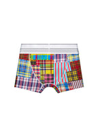 Double-Waist Irregular Plaid Patch Boxers