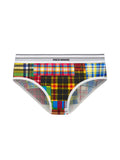 Double-Waist Irregular Plaid Patch Boxers