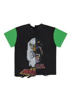 ASYMMETRIC COLOR BLOCK ROCK T-SHIRT