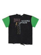 ASYMMETRIC COLOR BLOCK ROCK T-SHIRT
