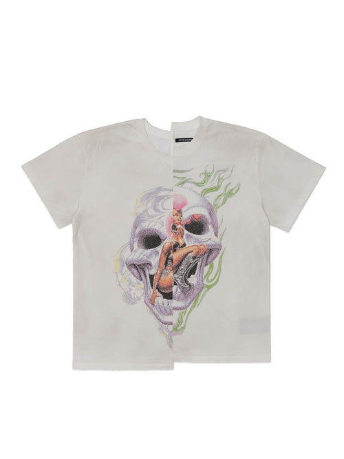 ASYMMETRIC HEART SKULL T-SHIRT