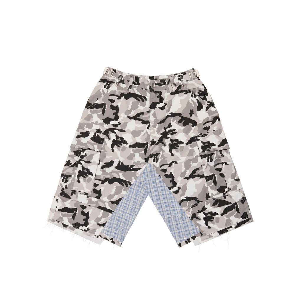 CAMO PLAID SKULL CROPPED PANTS