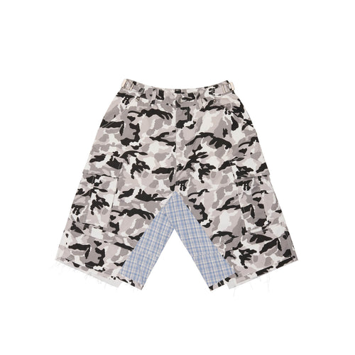 CAMO PLAID SKULL CROPPED PANTS
